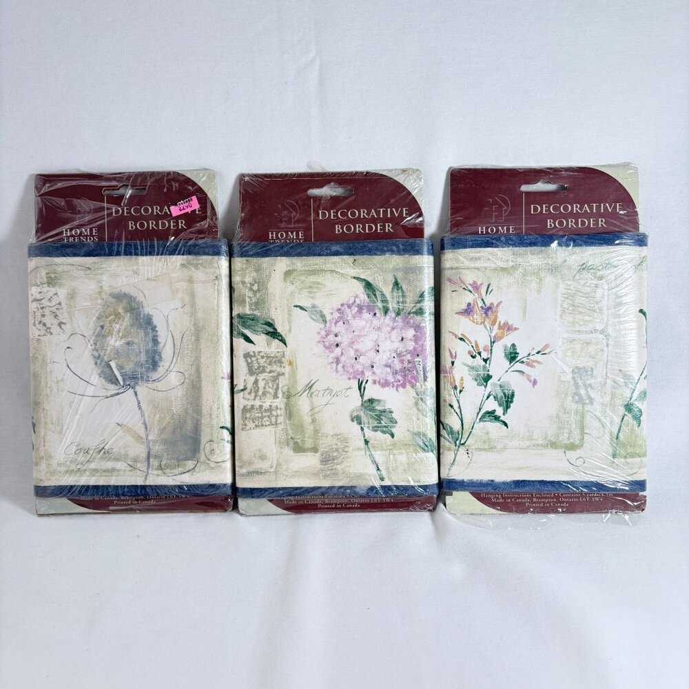 Vintage Home Trends Country‎ Themed Rustic Floral 3x Wallpaper Border 15 yds NOS